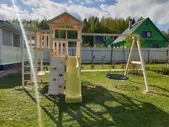 Детская площадка Савушка Мастер 3 + качели-гнездо 0.8м + кольца