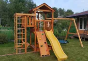 Детская площадка Савушка Мастер 3 + качели-гнездо (спецзаказ)